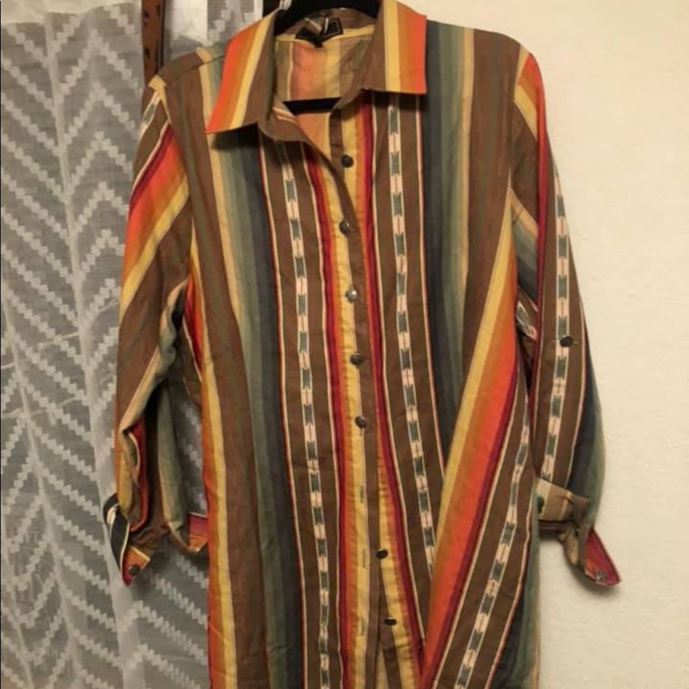 Serape button down dress
